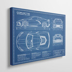 Corvette (C8) Stingray Blueprint by Action Blueprints (18"H x 26"W x 1.5"D)