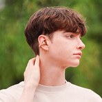 Clip Fast-Charging Open-Air Wireless Earbuds with AI Tech // Golden/Brown