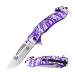 Tactical Rescue Style Spring Assist Knife // SE-5255 (Purple/Sliver)