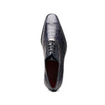 Bono // Alligator Skin Leather Oxford // Navy (8)