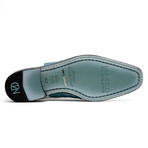 Pissa // Caiman Belly + Lizard Ring Skin Leather Derbys // Aqua + White (8)