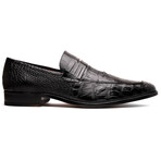 Matteo // Alligator Skin Leather Loafer // Black (8.5)