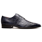 Bono // Alligator Skin Leather Oxford // Navy (8)