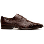 Bono // Alligator Skin Leather Oxford // Brown (8)
