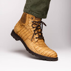 Leoni // Caiman Belly Skin Leather Boots // Oil Orix (8.5)