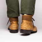 Leoni // Caiman Belly Skin Leather Boots // Oil Orix (8.5)