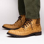 Leoni // Caiman Belly Skin Leather Boots // Oil Orix (8.5)