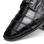 Pissa // Caiman Belly + Lizard Ring Skin Leather Derbys // Brown (8)