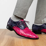 Pissa // Caiman Belly + Lizard Ring Skin Leather Derbys // Pink + Purple (8)