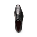 Bono // Alligator Skin Leather Oxford // Black (8)