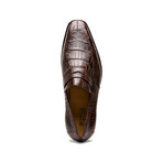 Matteo // Alligator Skin Leather Loafer // Brown (8)