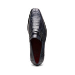 Matteo // Alligator Skin Leather Loafer // Navy (8)