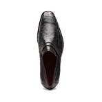 Salvatore // Ostrich Skin Leather Loafer // Black (8)