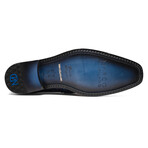 Matteo // Alligator Skin Leather Loafer // Navy (8)