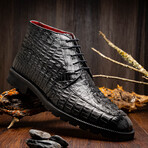 Martinelli // Caiman Back Skin Leather Chukka Boot // Black (9)