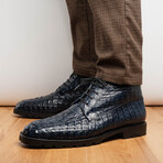Martinelli // Caiman Back Skin Leather Chukka Boot // Navy (11)