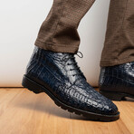 Martinelli // Caiman Back Skin Leather Chukka Boot // Navy (11)