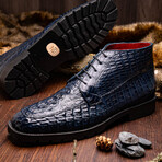 Martinelli // Caiman Back Skin Leather Chukka Boot // Navy (11)