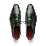 Moncalieri // Alligator + Cobra Skin Leather Oxfords // Green (8)