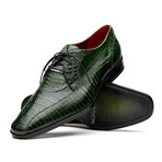 Moncalieri // Alligator + Cobra Skin Leather Oxfords // Green (8)