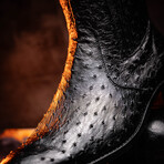 Giorgio // Ostrich Skin Leather Chelsea Boot // Black (8)