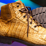 Leoni // Caiman Belly Skin Leather Boots // Oil Orix (8.5)