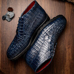 Martinelli // Caiman Back Skin Leather Chukka Boot // Navy (11)
