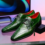 Moncalieri // Alligator + Cobra Skin Leather Oxfords // Green (8)