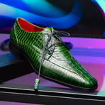 Moncalieri // Alligator + Cobra Skin Leather Oxfords // Green (8)