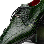 Moncalieri // Alligator + Cobra Skin Leather Oxfords // Green (8)