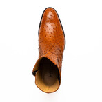 Giorgio // Ostrich Skin Leather Chelsea Boot // Brandy (8)