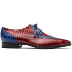 Moncalieri // Alligator + Cobra Skin Leather Oxfords // Navy + Red (9)