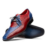 Moncalieri // Alligator + Cobra Skin Leather Oxfords // Navy + Red (9)