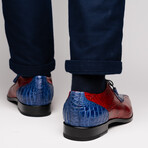 Moncalieri // Alligator + Cobra Skin Leather Oxfords // Navy + Red (9)