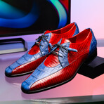 Moncalieri // Alligator + Cobra Skin Leather Oxfords // Navy + Red (9)