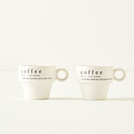 Coffeeaholic Ceramic Espresso Cup // Set of 2