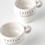 Coffeeaholic Ceramic Espresso Cup // Set of 2