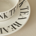 Book Lovers Porcelain Tea Cup // Set of 2
