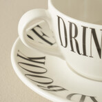 Book Lovers Porcelain Tea Cup // Set of 2