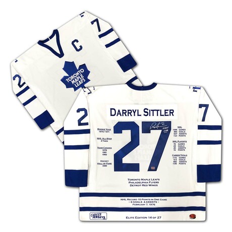 Darryl Sittler // Maple Leafs // Signed Elite Career Jersey - Ltd Ed /27