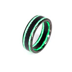 Joker Metallic Carbon Fiber Broad Ring // Purple + Green (8.5)