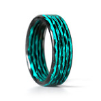 Matrix Carbon Fiber Lume Ring // Aqua + Black (9)