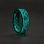 Matrix Carbon Fiber Lume Ring // Aqua + Black (9)