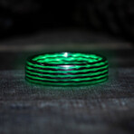 Digital Rain Matrix Carbon Fiber Ring // Green + Black (7)