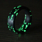 Emerald Alien Carbon Fiber Ring // Green + Black (6)