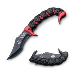 Tactical Spring Assisted Knife // SE-1051 // Skulls+Chains (Red)