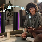 2-in-1 LED Stereo Speaker System with Bluetooth and RGB Lighting Effects