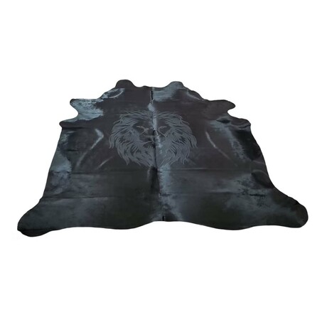 Lionel Lion Black Cowhide Rug (Black)