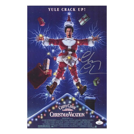 Chevy Chase // Signed Christmas Vacation 11×17 Movie Poster (In Silver)