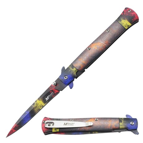 Spring Assisted Knife // MT-A2041 // Urban Camo Fade (Pink/Purple/Orange)